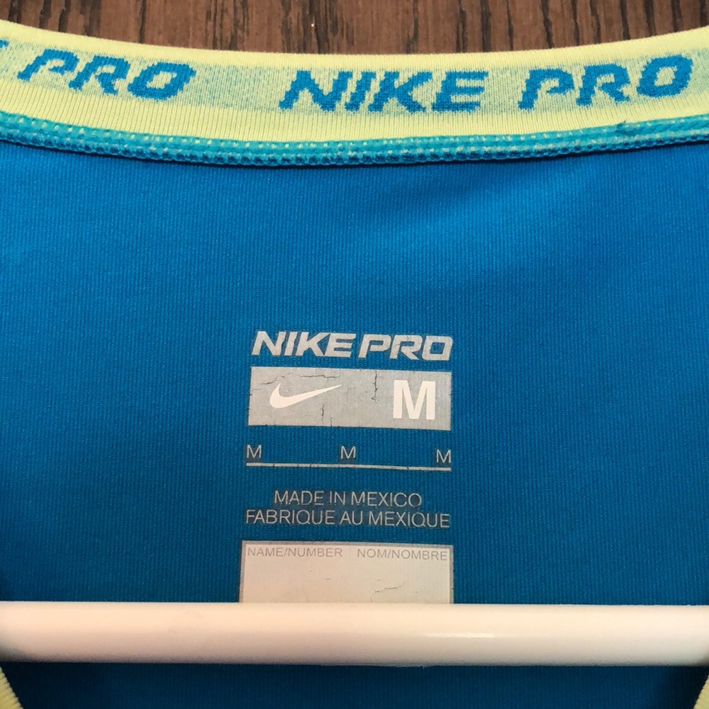 SOLD - Nike Pro teal/blue long sleeve shirt - Picture 6 of 7